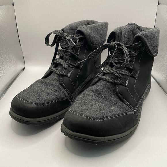 Chaco Women’s Barbury Casual Leather Boots w/ Wool Collar Size 11 J105764 Black - Picture 1 of 8